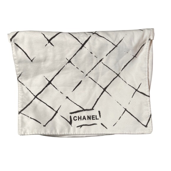 CHANEL Accessories - Chanel White Dust Cover Storage Bag With Logo Print